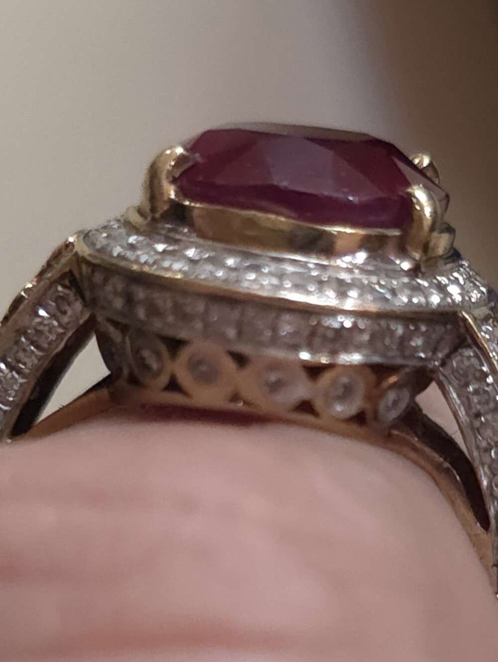 14K GENUINE NATURAL RUBY AND DIAMOND RING 5.36 Gr 189 DIAMONDS 5 CT RUBY SZ 6.5 - Picture 10 of 10